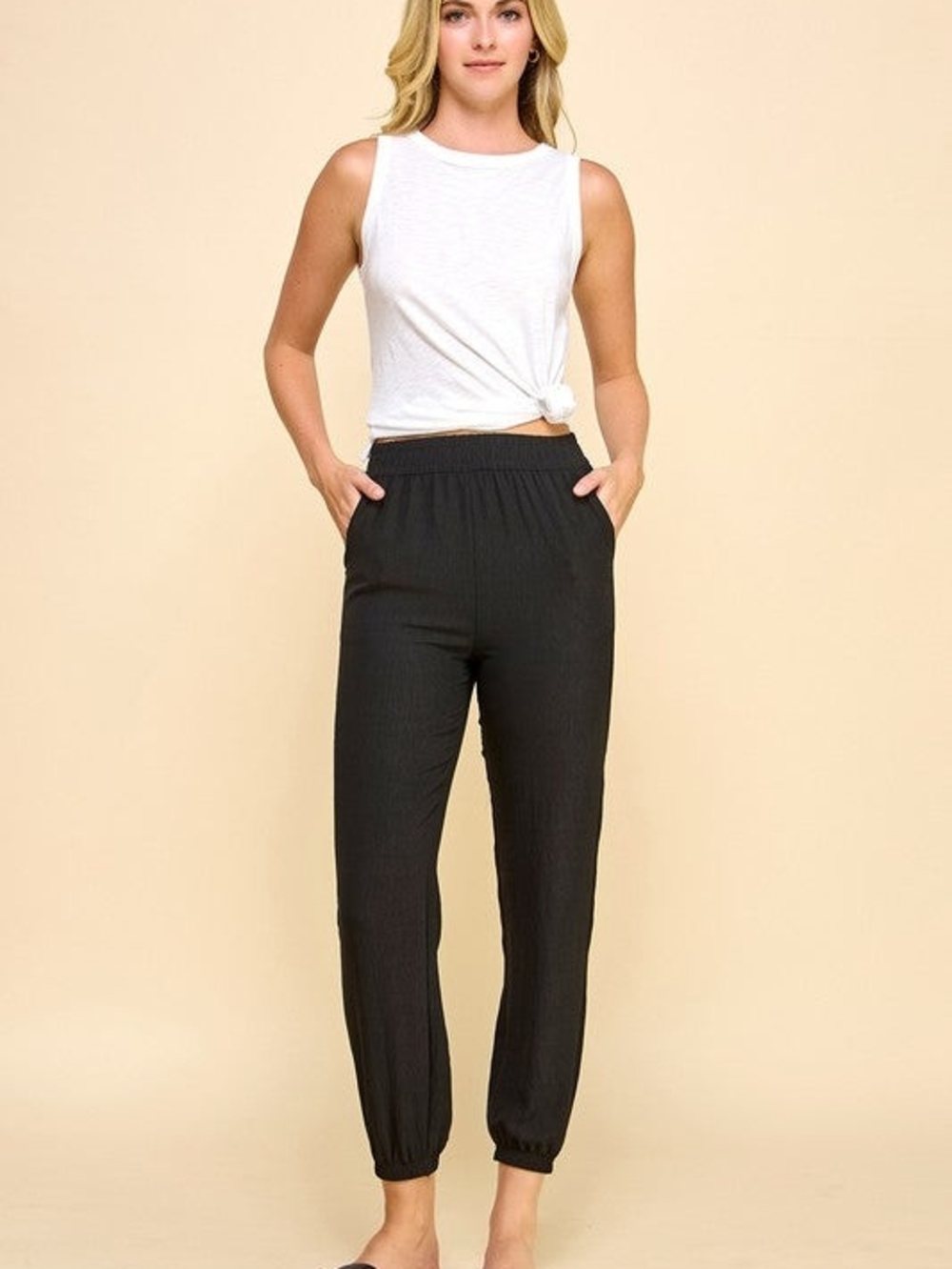 Plus Black Lightweight Quick Dry Jogger Pants